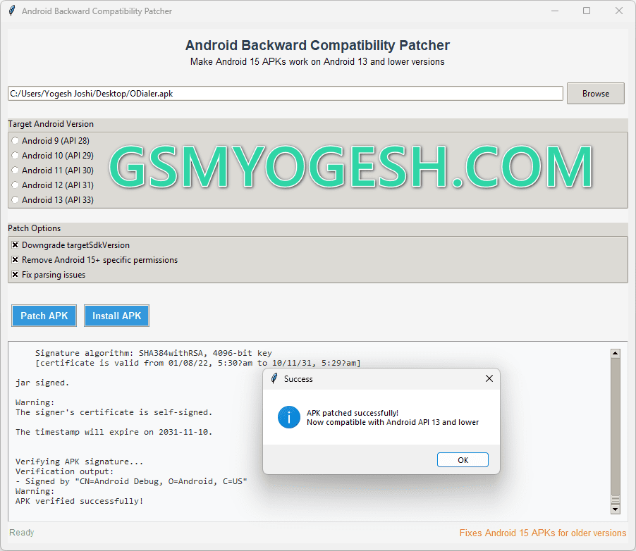 Android Backward Compatibility Patcher